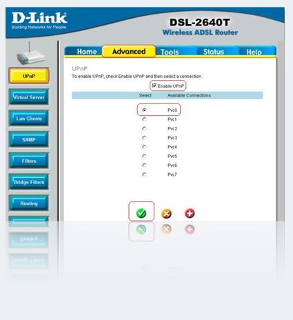 Forwordport D-link 2640 T