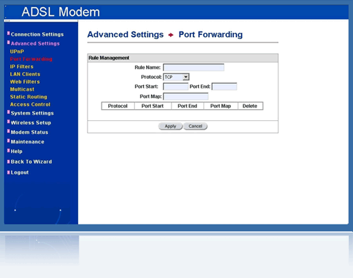 Modem - Port Forwarding